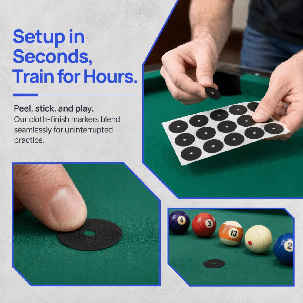 Cloth Billiards Table Accessories Pre-Cut Thin Snooker Ball Sticker Round Lightweight Billiards Ball Sticker