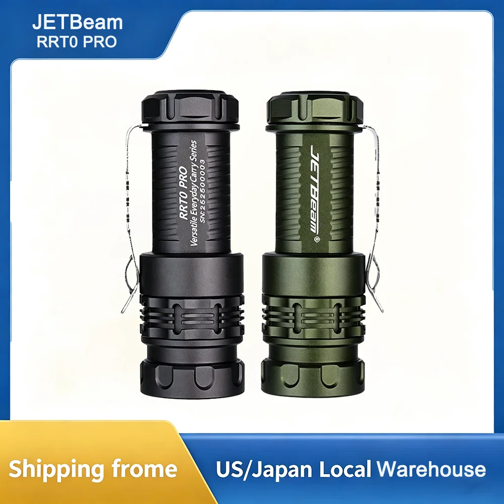 Jetbeam RRT0 Pro EDC Flashlight Rapid Response Compact Portable LED Light with Rechargeable Battery And USB Charging