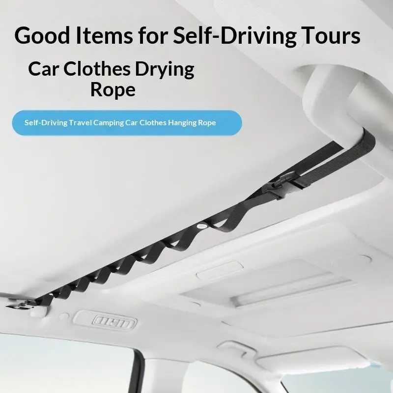 [J] Car Clothes Drying Rope, Multi-functional Hanging Hanger For Vehicle Rear Seats, Storage And Fixing Hook