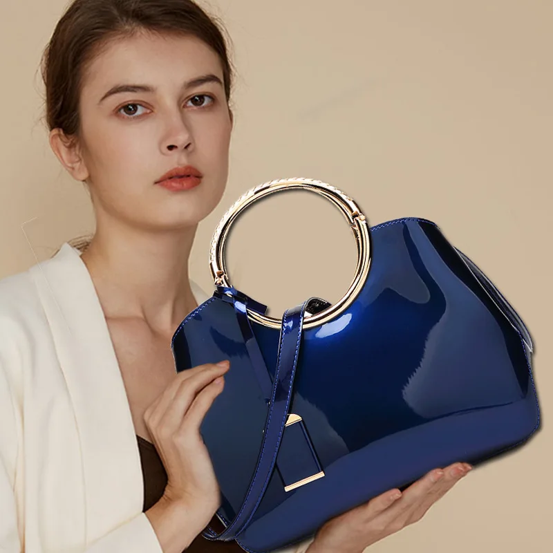 Women\'s Bags Patent Leather Handbags Bridal Wedding Tote Women Shoulder Messenger Bag Stereotyped purses bolsa de mujer sac bags