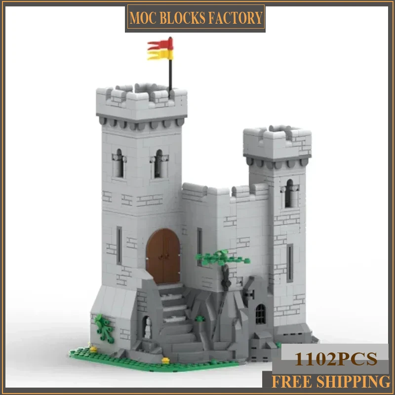 

Military Castle Model Moc Building Bricks Fortress Fortified Outpost Technology Blocks Gifts Christmas Toys DIY Sets Assembly