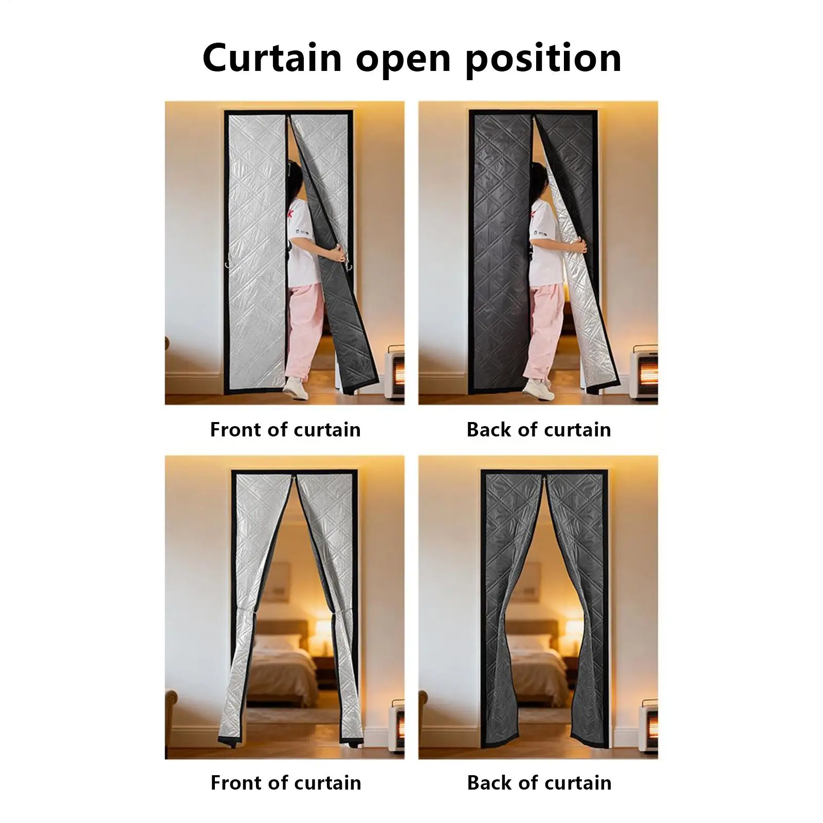 Thermal Door Cover Magnetic Closure Screen Winter Screen Insulation For Home Kitchen Entryway Garage Patio Backyard Basement