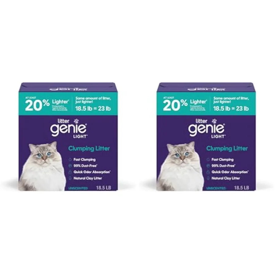 Light Unscented Clumping Cat Litter s Lightweight 20% Lighter Natural Clay Fast-Clumping Odor Control Dust-Free Pack of 2