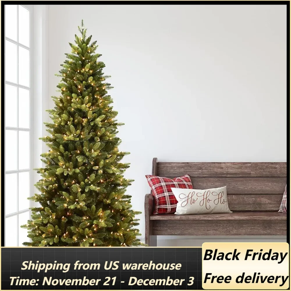 Pre-Lit 7.5' Slim Westford Spruce Artificial Christmas Tree with 500 Lights, Green