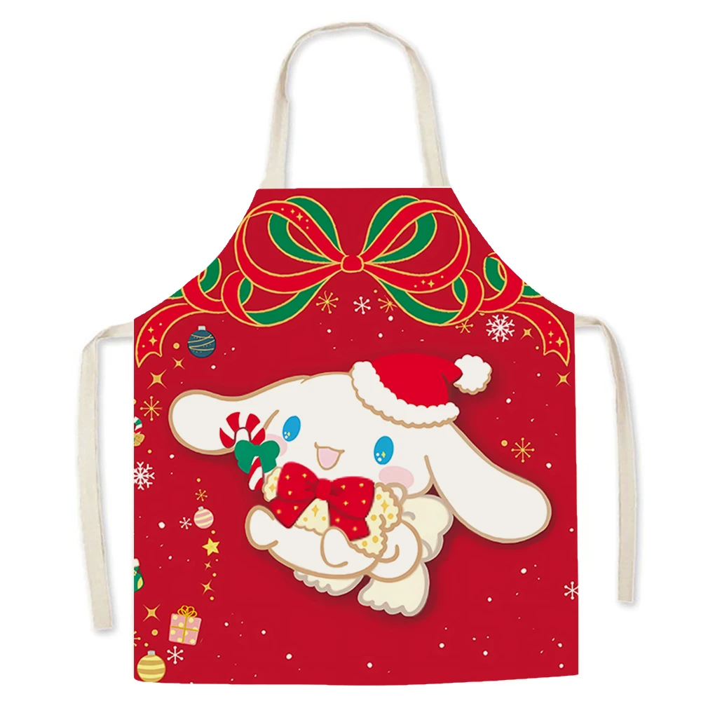 Christmas Sanrio apron ‌‌ Cinnamon Dog Kuromi Hello Kitty print apron Restaurant waiter chef apron Children\'s bib anti-fouling