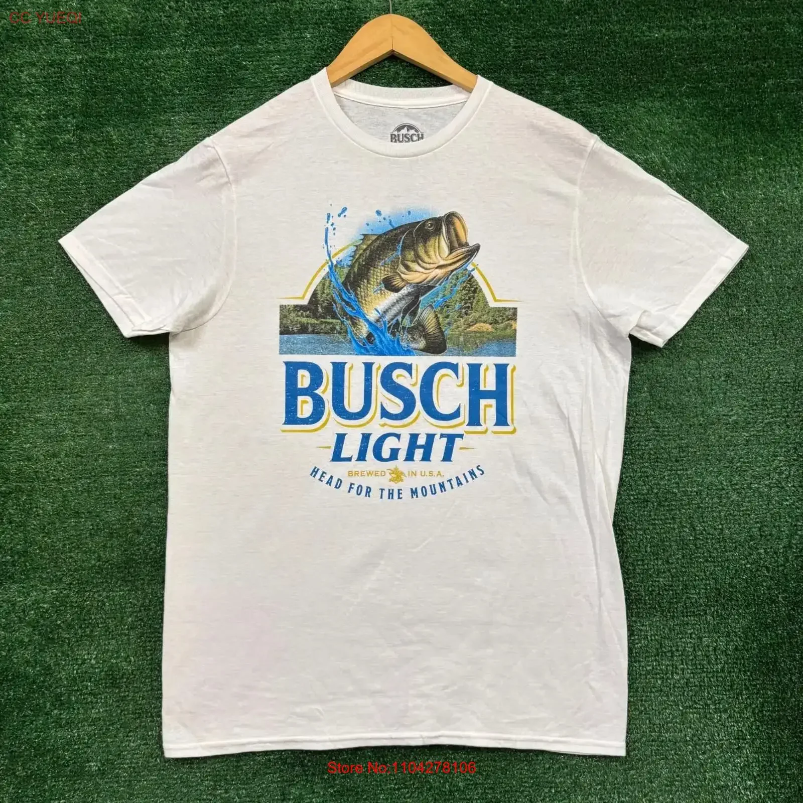 Busch Light Head for the Mountains T shirt Size Medium vintage Washed Unisex homme Comfortable Casual graphic Soft fashion