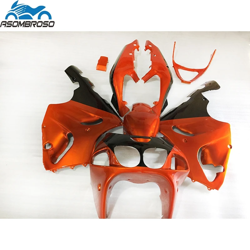 Plastic Bodyworks for Kawasaki Ninja ZX7R fairing kit 1996-2003 orange black fairing set zx7r 96 97 98 99 00 01 02 03 JP21