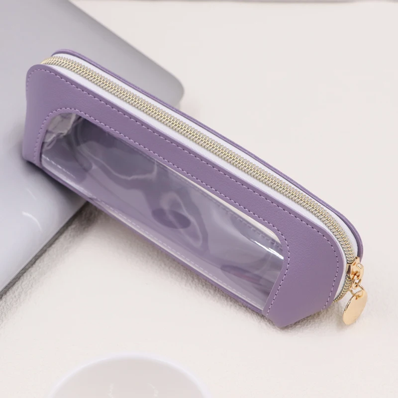 Clear Pencil Bags, Makeup Color Pouch with Zipper Travel Toiletries Bag Multifunctional Bag for Office Stationery Travel Storage