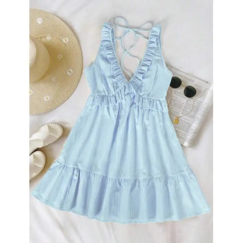 Saia simples com alça de renda cor pura luz amarelo k 64077 sle roupas esportivas casuais sete sve outono temporada