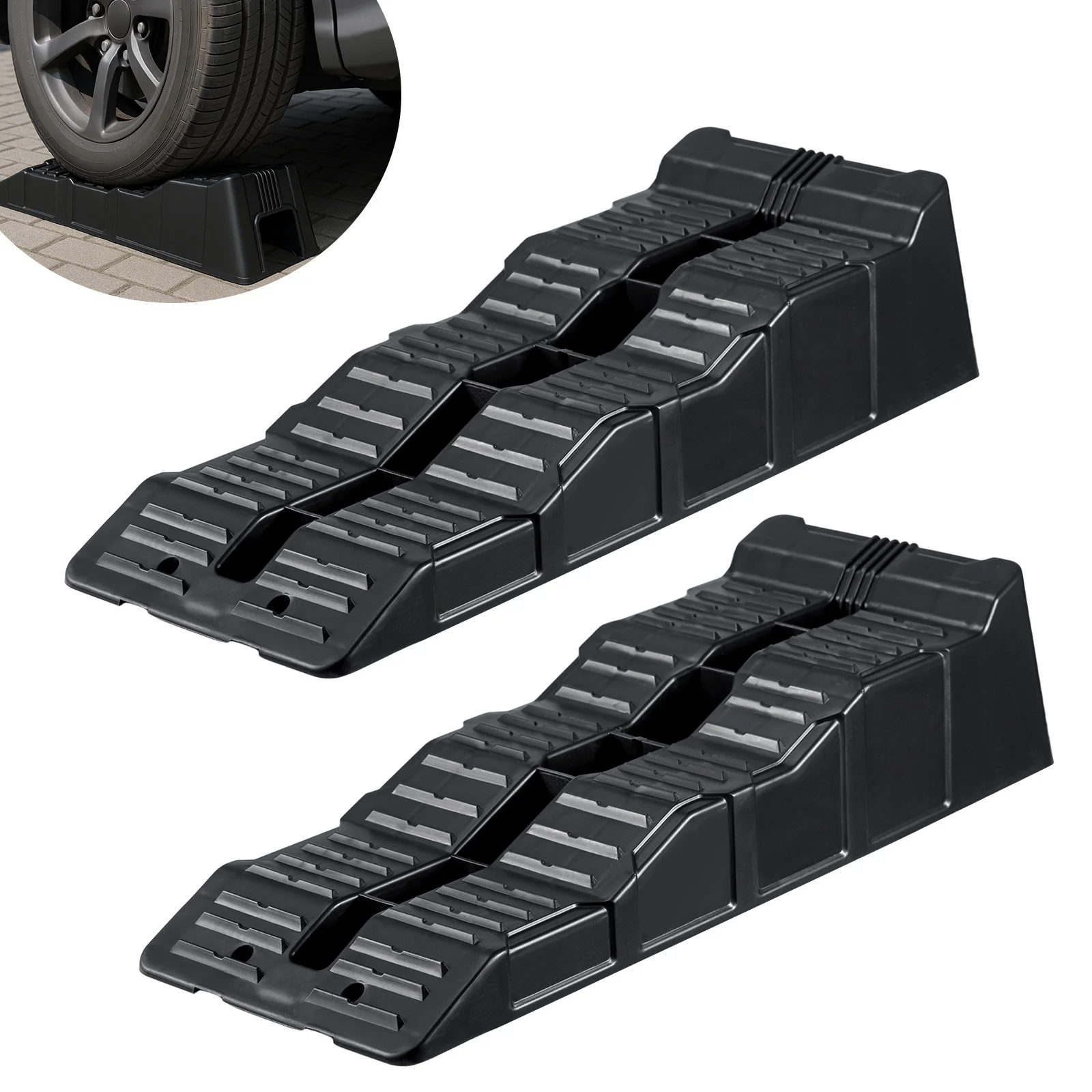 2pcs Three-stage car ramp Car Leveling Ramps RV Wheel Chocks Camper Leveling Blocks Trailer Wheel Chocks Levelers