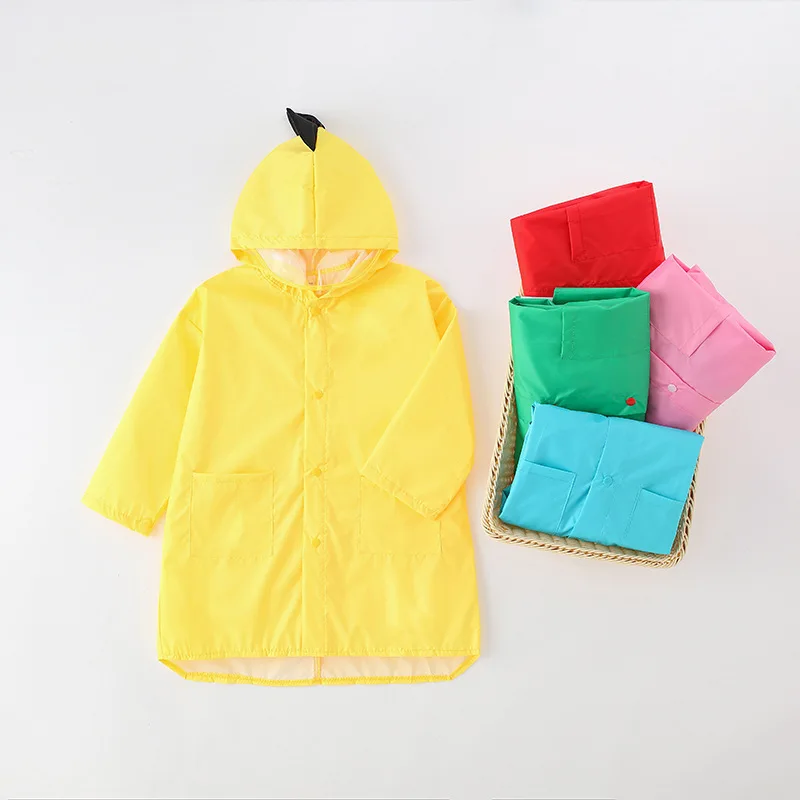 Children's EVA Non Disposable Raincoat with Schoolbag Position, Cartoon Poncho, Boys and Girls, Baby Raincoat