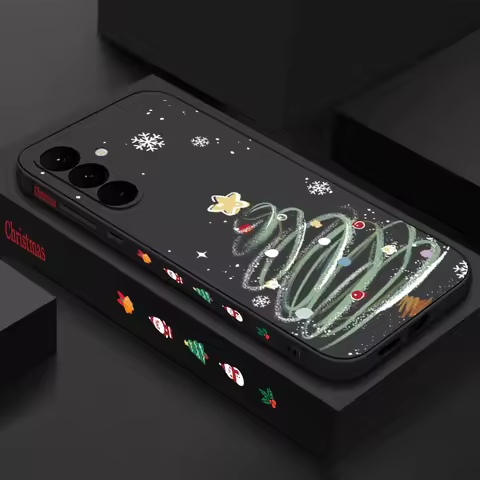 Luxury Tree Pattern Christmas Case For Samsung Galaxy S25 Ultra S24 Plus S22 S23 S21 FE A15 A16 A17 A35 A36 A54 A55 A56 5G Funda
