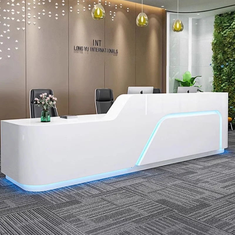 مكاتب الاستقبال ذات التصميم الحديث، الفنادق الفاخرة، مكاتب الاستقبال الخشبية لصالونات التجميل، منظم الأثاث العصري Mostrador #5