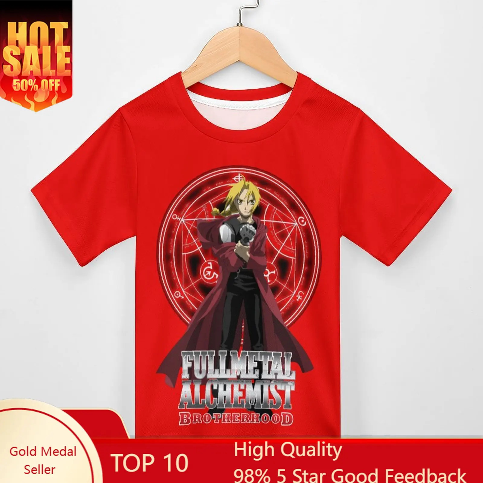 

Fullmetal Alchemist T shirt boys girls childs cotton short sleeves tlightweight breathable Tshirt custom made Summer Tops