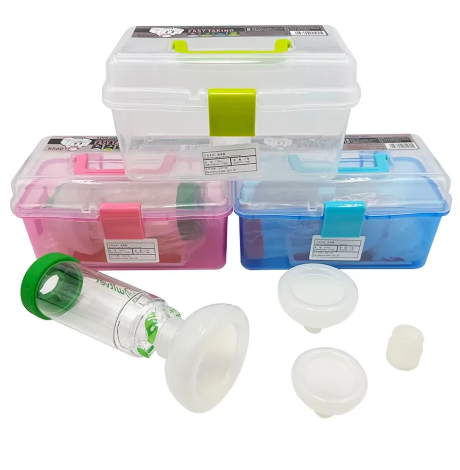 New Pet Feline Cat Dog Aerosol Storage Spacer Assist Inhalation Pump Nebulizer Manual Plastic Silicon Mask Animal