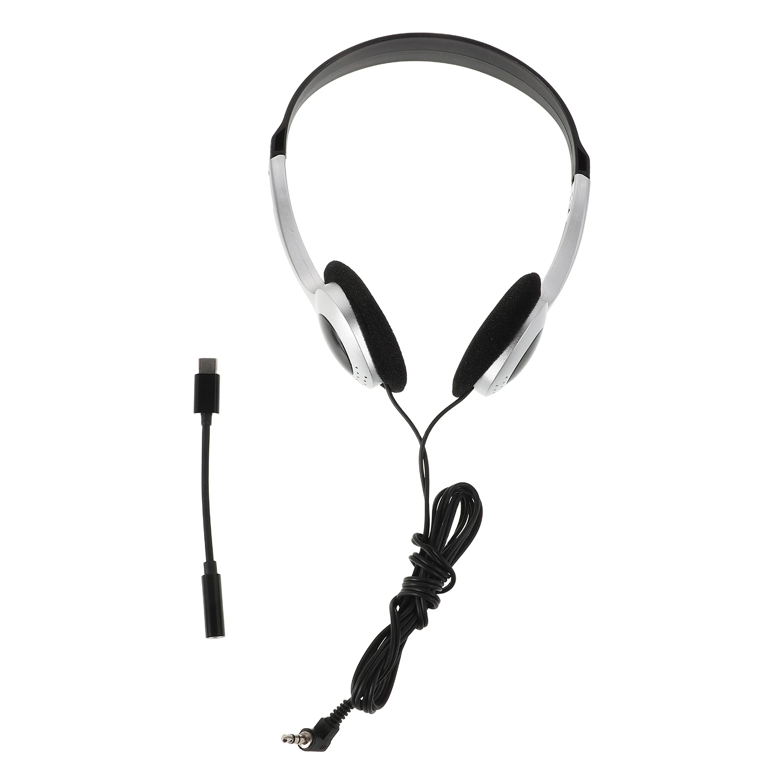 

Retro Headphones Vintage Silver Wired Earphones for Computer Phone Tablet Adjustable Gaming On-ear Travel Friendly