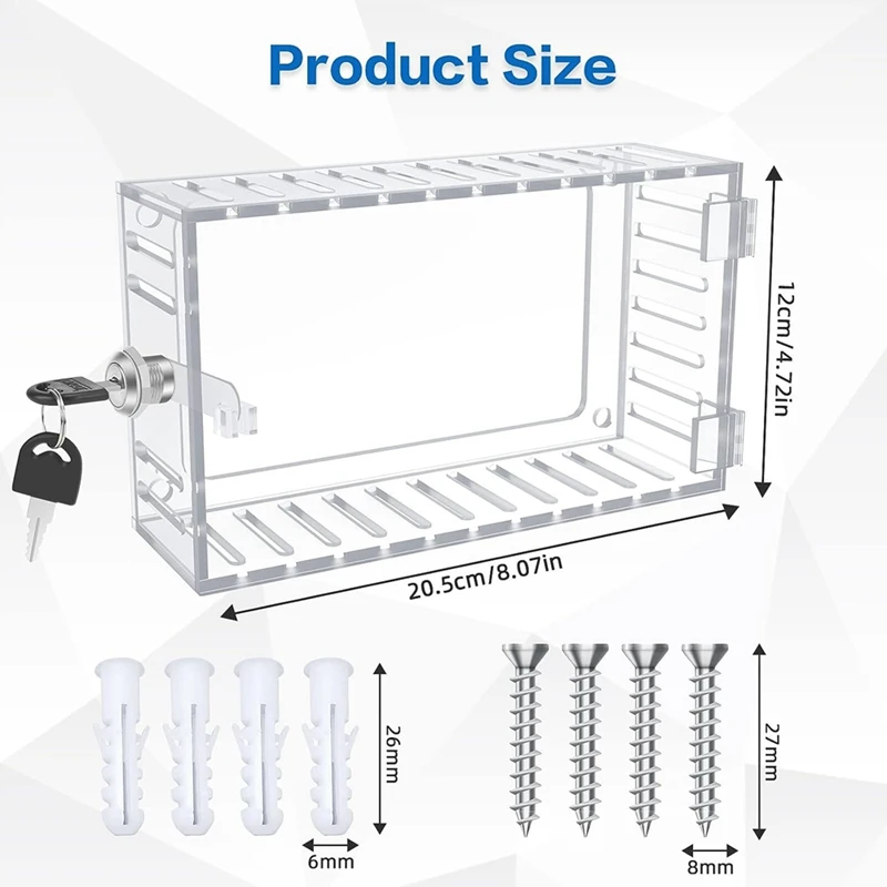 Couvercle de Thermostat Universel avec Clé, Boîte Transparente pour Mur