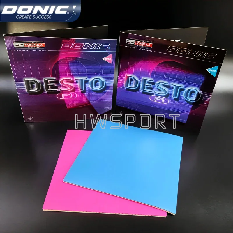 DONIC DESTO F1 Table Tennis Rubber Blue Pink Non-sticky Ping Pong Rubber Original with Better Speed & Spin