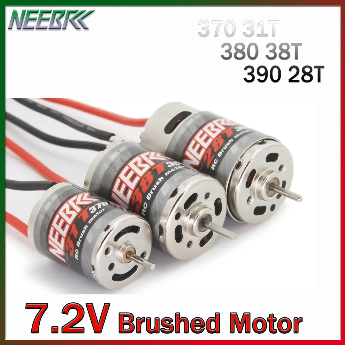 NEEBRC 370 380 390 31T 38T 28T Brushed Motor for 1/12 1/14 1/16 1/24 RC Drift Car Racing Crawler Truck WLtoys SCX24 B17 TAM54393