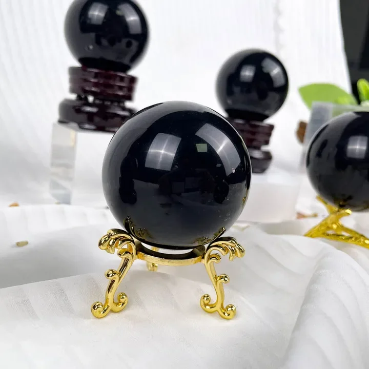 Bola de obsidiana arcoíris de piedra Natural para decoración, artesanía de cristal, meditación curativa, nuevo diseño