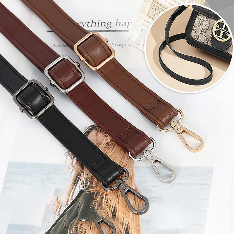Hot Handbags 130cm Long Adjustable PU Leather Bag Strap For Crossbody 1.8cm Wide Shoulder Bag Strap Replacement