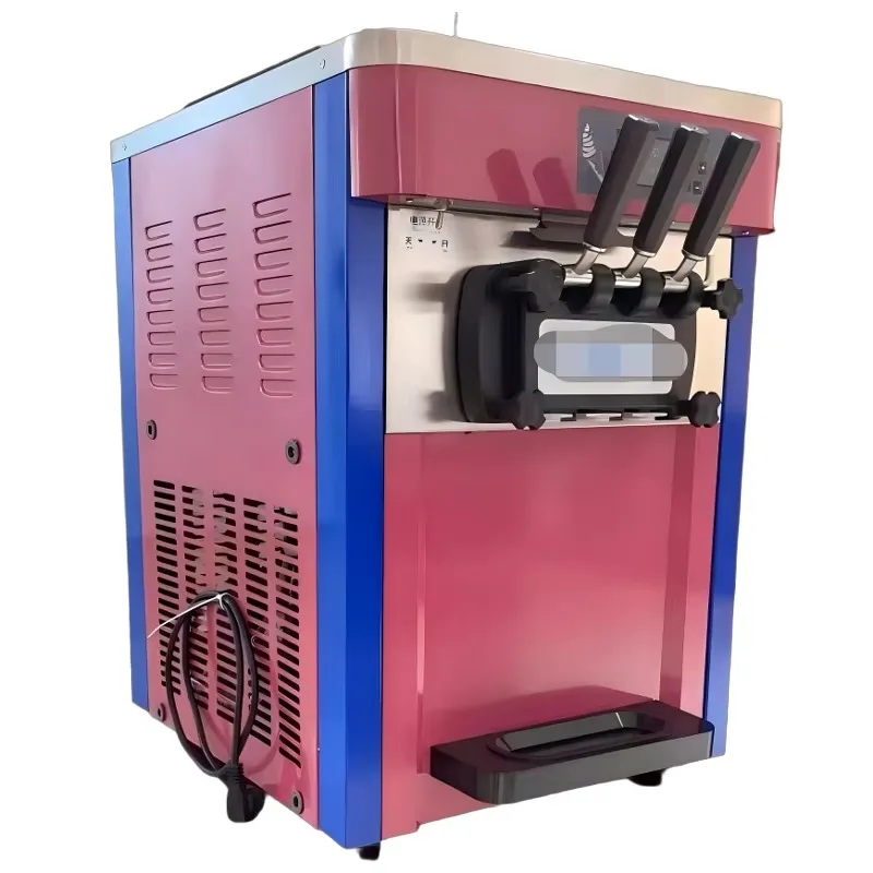 Soft Serve Ice Cream Making Machine Automatic Three Flavors Cream Cart Ice Cream Maker