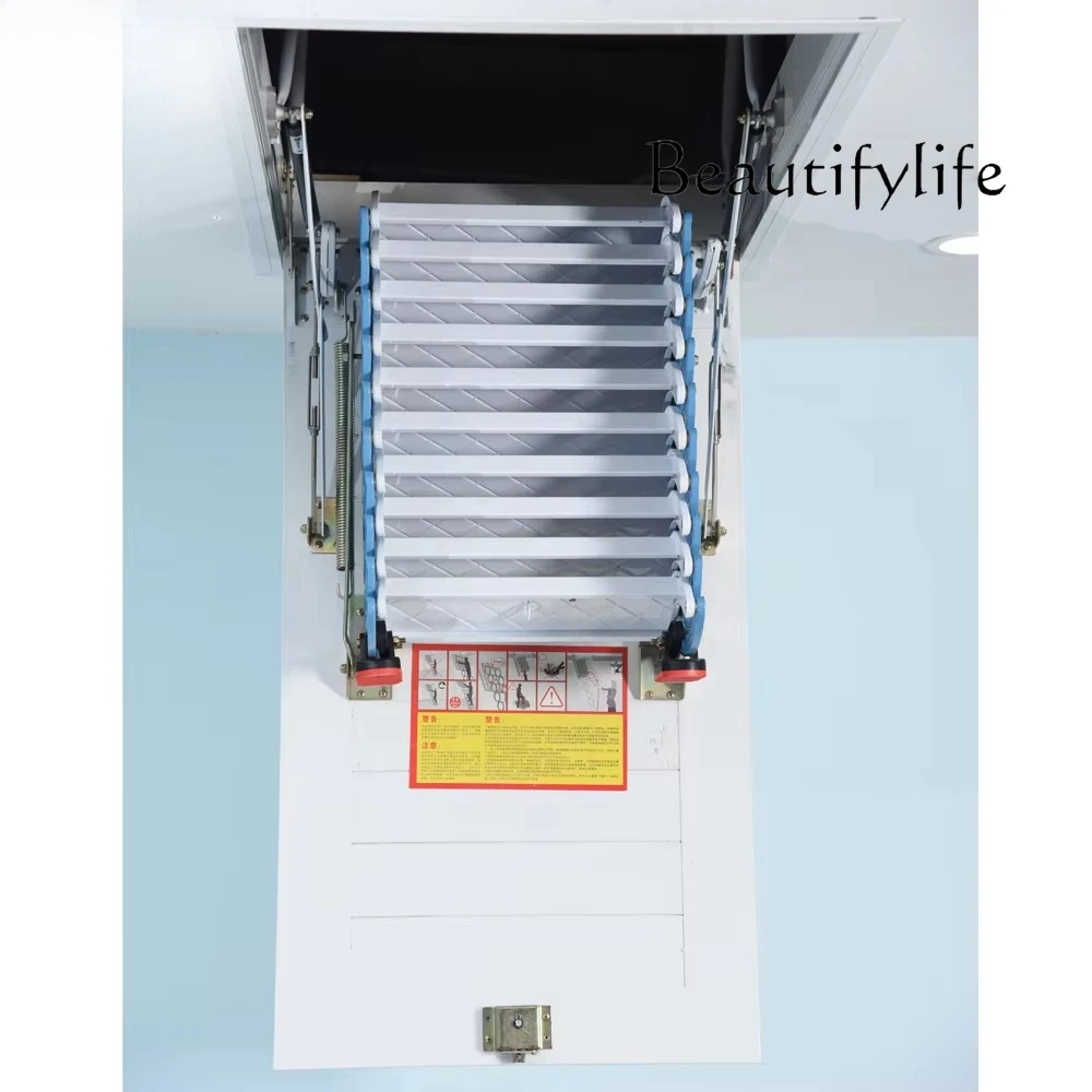 

Manual Telescoping Upright Folding Attic Ladder Carbon Steel Blue