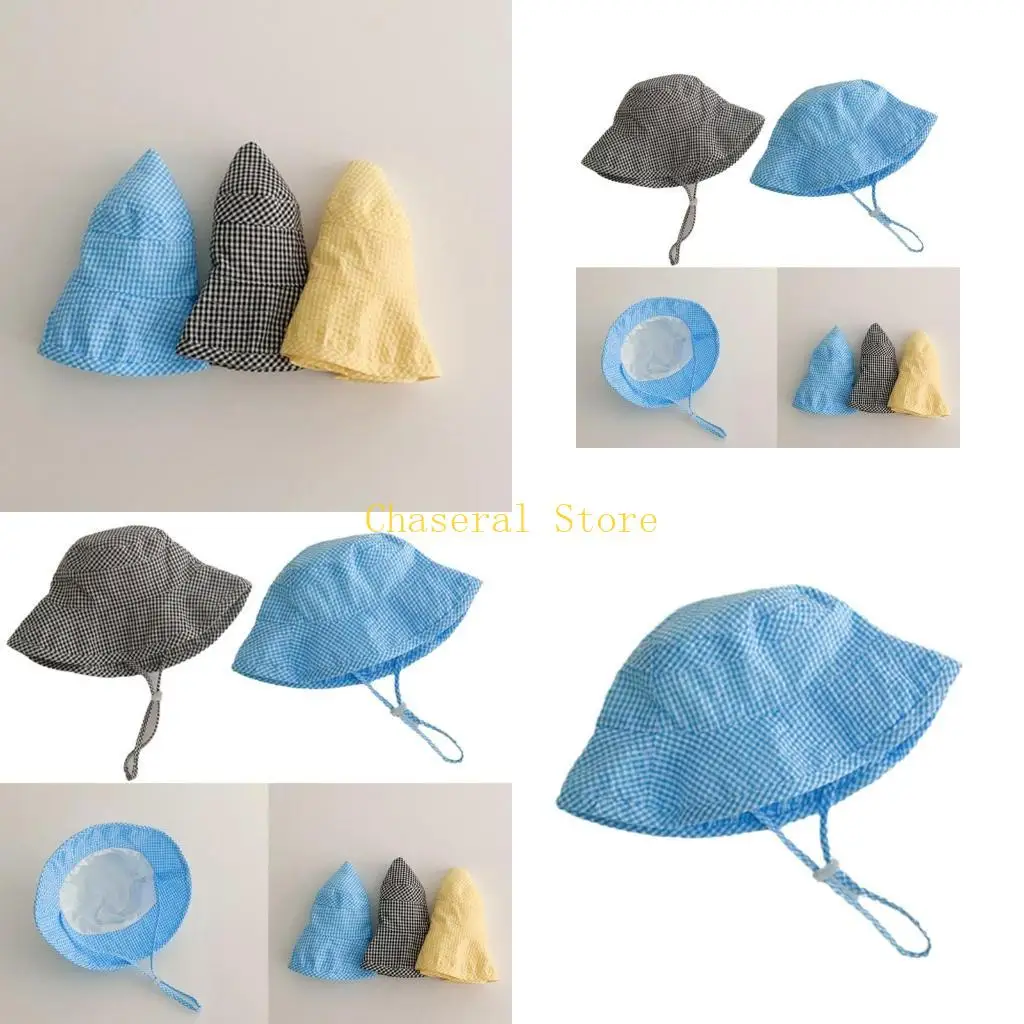 

E7CE детская шляпа-ведро для жарких дней, дышащие рыбацкие шапки, уличные пляжные кепки-легкие кепки для мальчиков и девочек