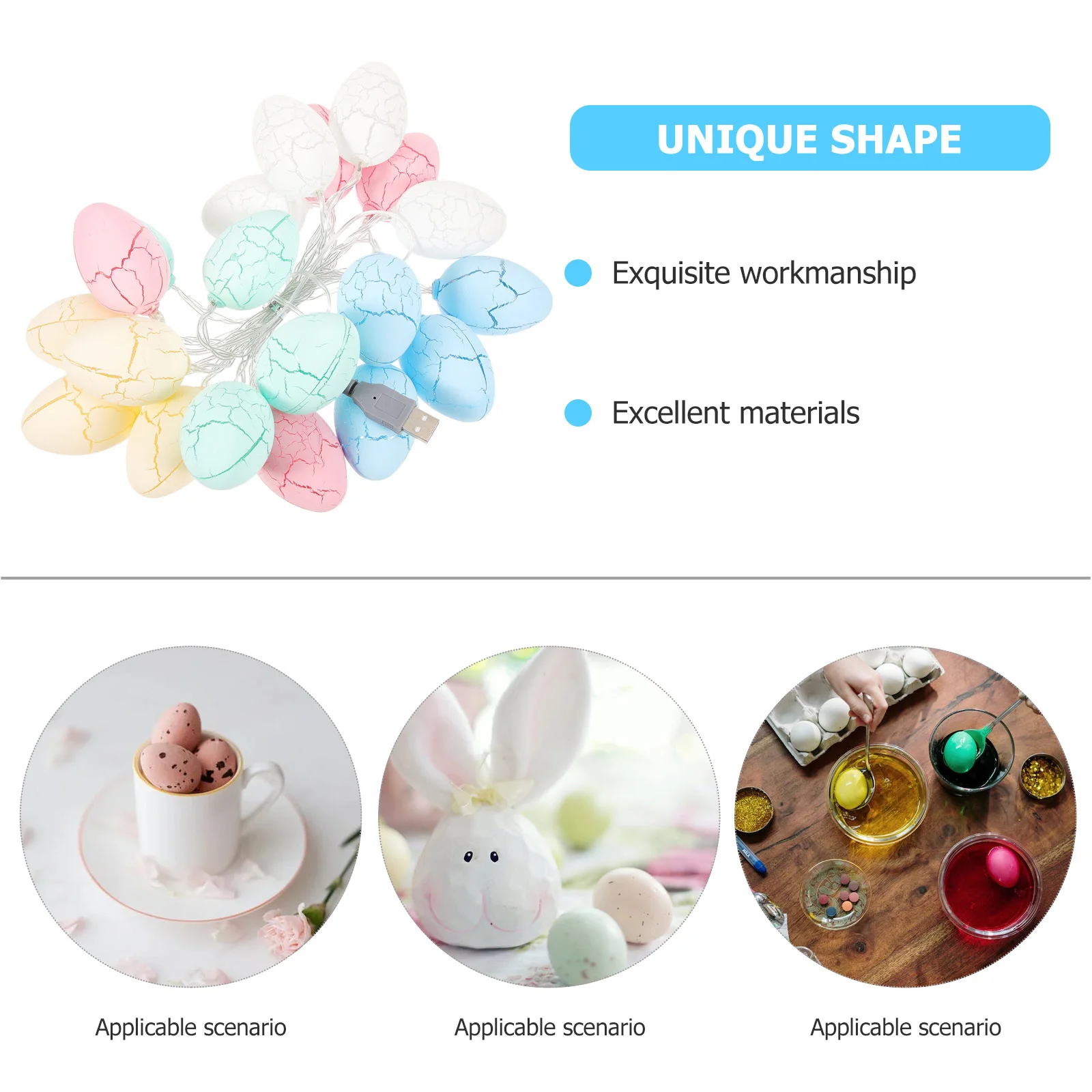 ไฟประดับรูปไข่แตกแบบ LED สำหรับเทศกาลอีสเตอร์ ไฟประดับเปลือกไข่ สำหรับตกแต่งงานปาร์ตี้ สร้างบรรยากาศ แสงไฟตกแต่งฉากหลัง