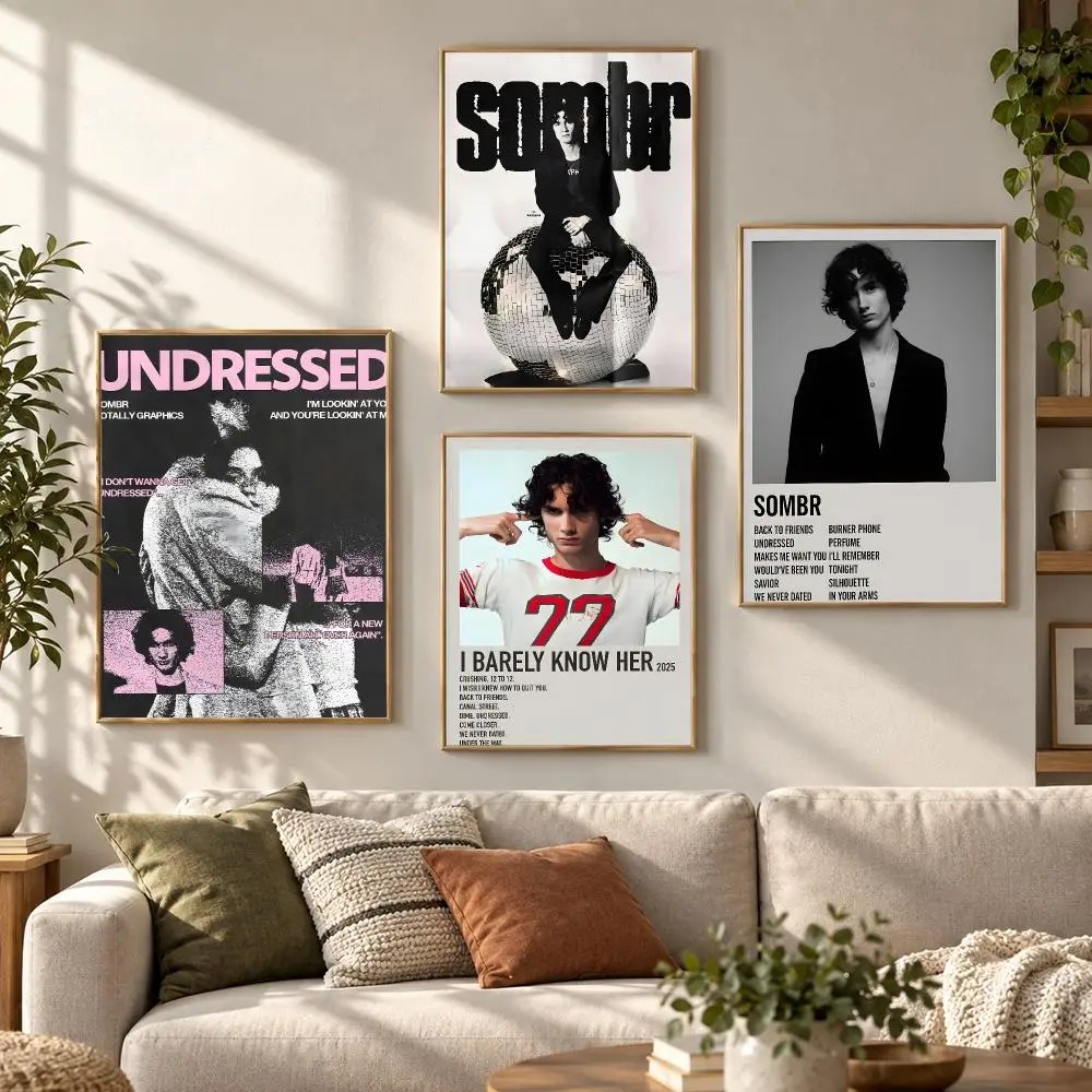 Sombr Music Artist Album Retro Vocal Visual Fan Series Poster Contemporary Wall Art Print for Bedroom & Living Room, Unframed