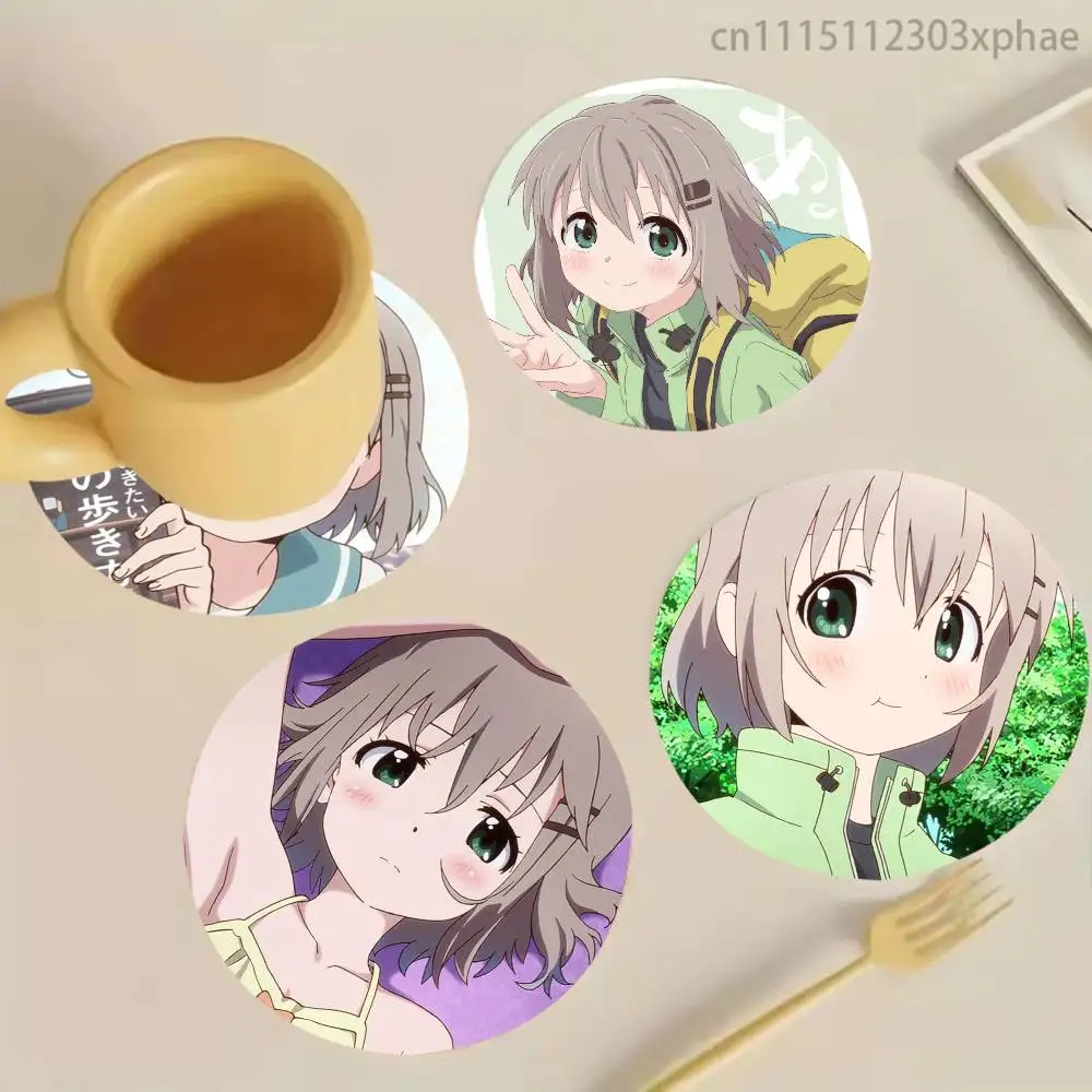 Aoi Yukimura Encouragement Climb Elegant Wooden Coaster Handcrafted Wood Grain - Perfect for Coffee, Tea, Home, Bar Decor