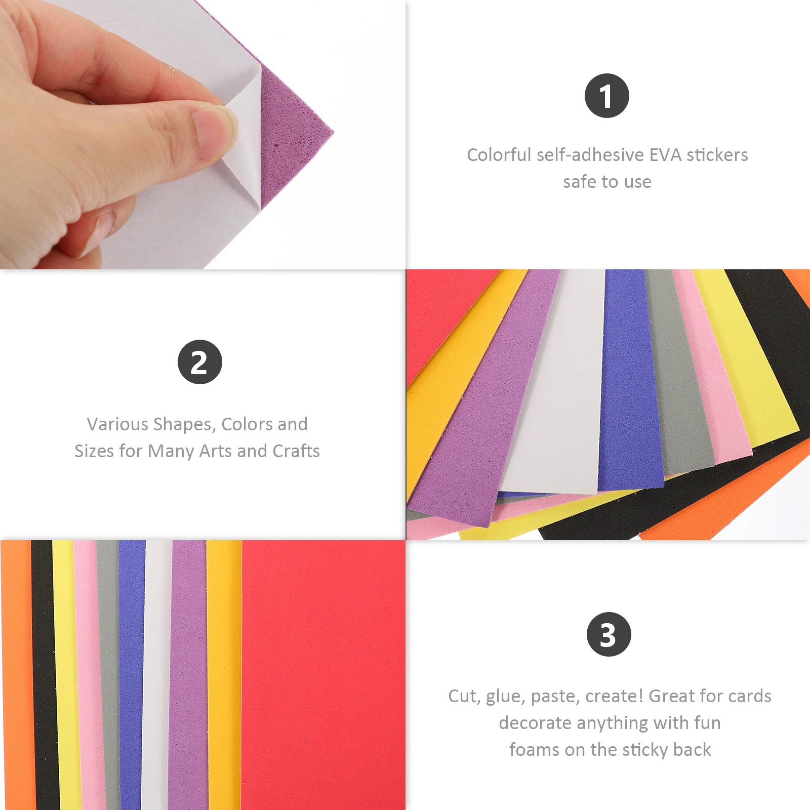 

30 Sheets Colorful Foam Paper DIY Craft Sheets for Cards Posters Letters Imagination Development Art Projects