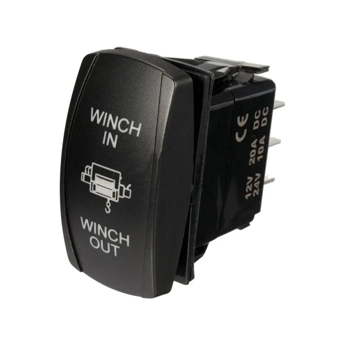 7Pin Laser Momentary Rocker Switch In Out 12V ON-OFF-ON LED Light