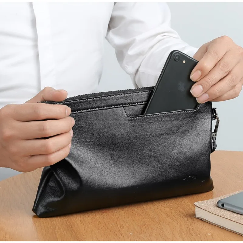 

Men's HandBag Purse Leisure PU Wallet Moneybag Envelope Clip Zipper Business Card Holder