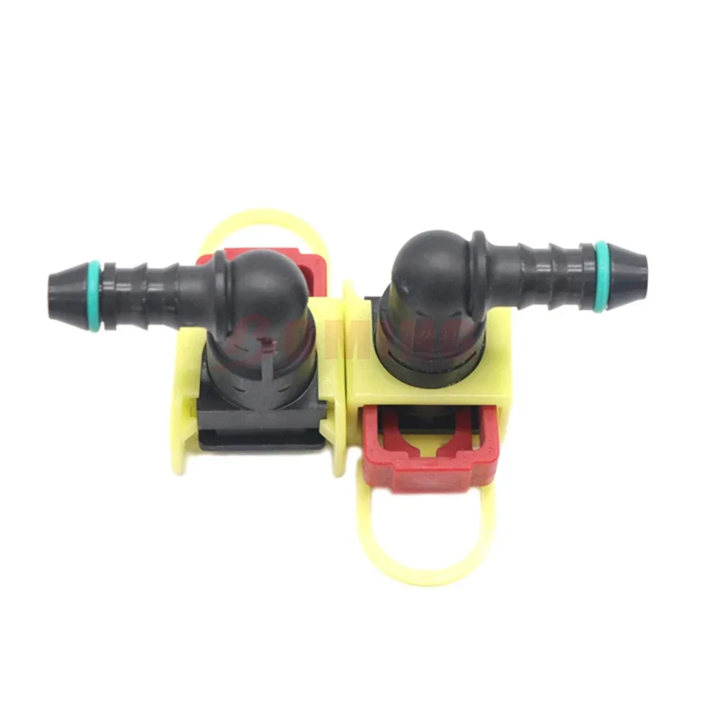 2PCS 9.49mm ID6 90° New Car Fuel Line Hose Pipe Coupler Quick Release Connector