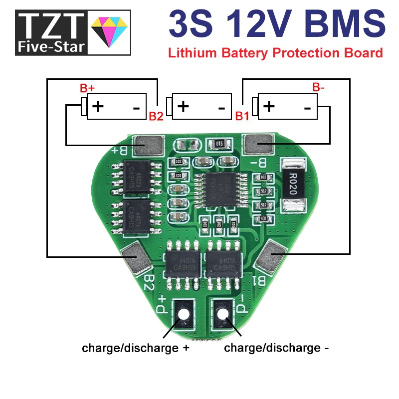 3S 12V 18650 Lithium Battery Protection Board 11.1V 12.6V overcharge over-discharge protect 8A 3 Cell Pack Li-ion BMS PCM PCB