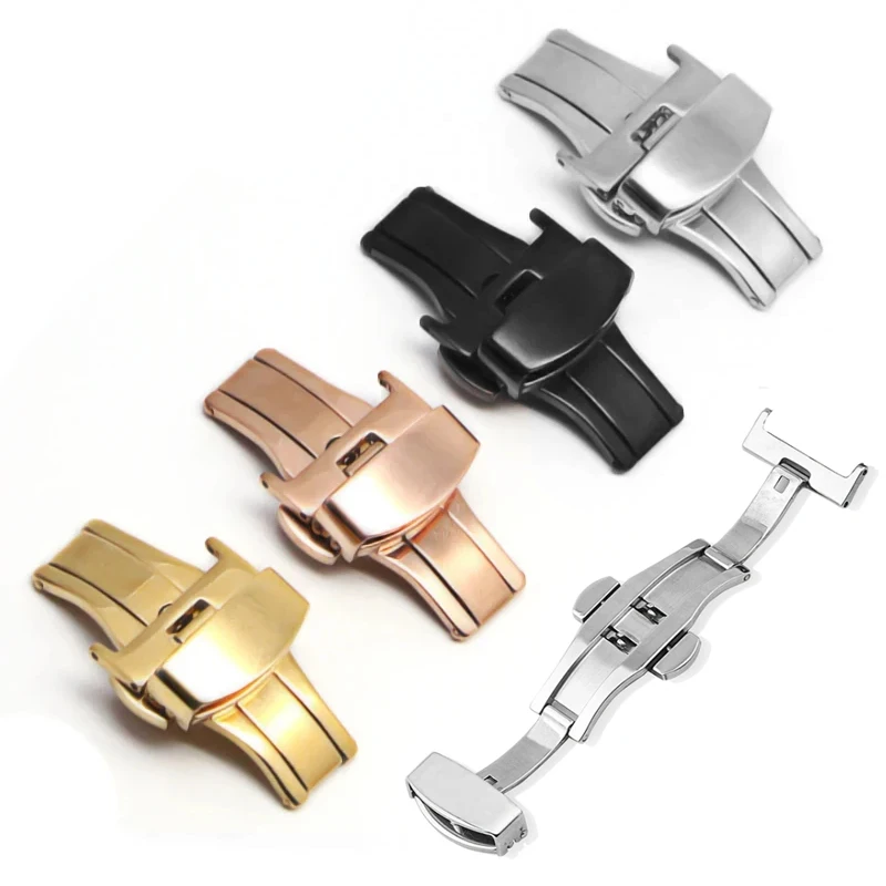 Polished Stainless Steel Butterfly Watch Band Buckles