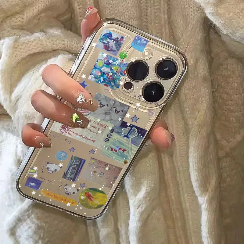 Kawaii Collage Sticker Phone Case For Samsung Galaxy S26 S24 S25 Plus FE S23 S22 Note 20 Ultra A36 A54 A55 A56 A53 A35 TPU Cover