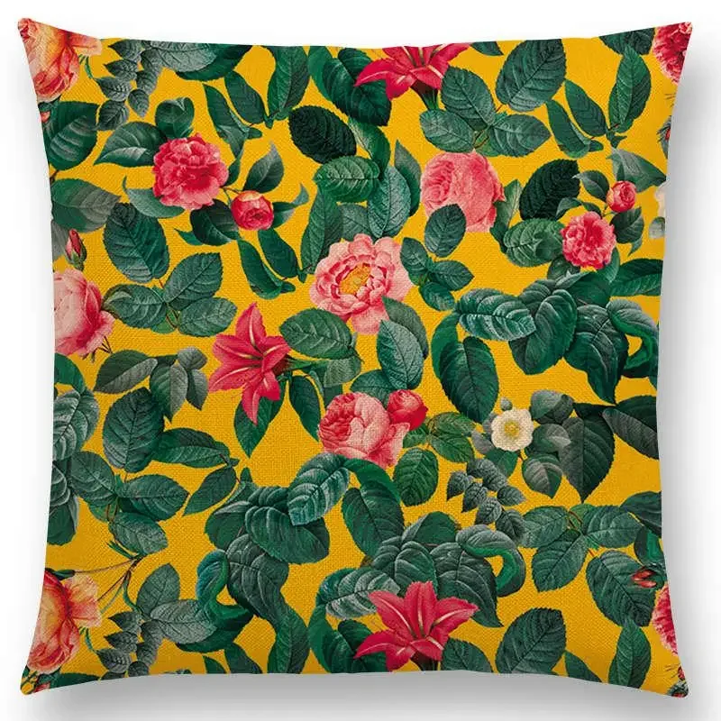 غطاء وسادة على شكل زهور طبيعية من Garden Summer مع طباعة قطيفة قصيرة لتزيين أريكة غرفة المعيشة