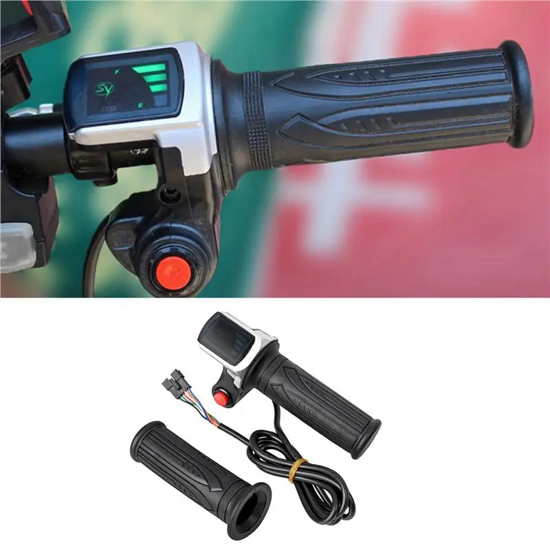 A58X-Scooter Throttle Handle Electric Bike Throttle With LCD Display Handle Throttle For 36V Twist Throttle Scooter E-Bike Parts