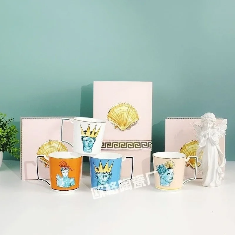 

Винтажная креативная кружка из костяного фарфора в стиле ретро, художественная фарфоровая чашка для чая, кофе и декоративного использования