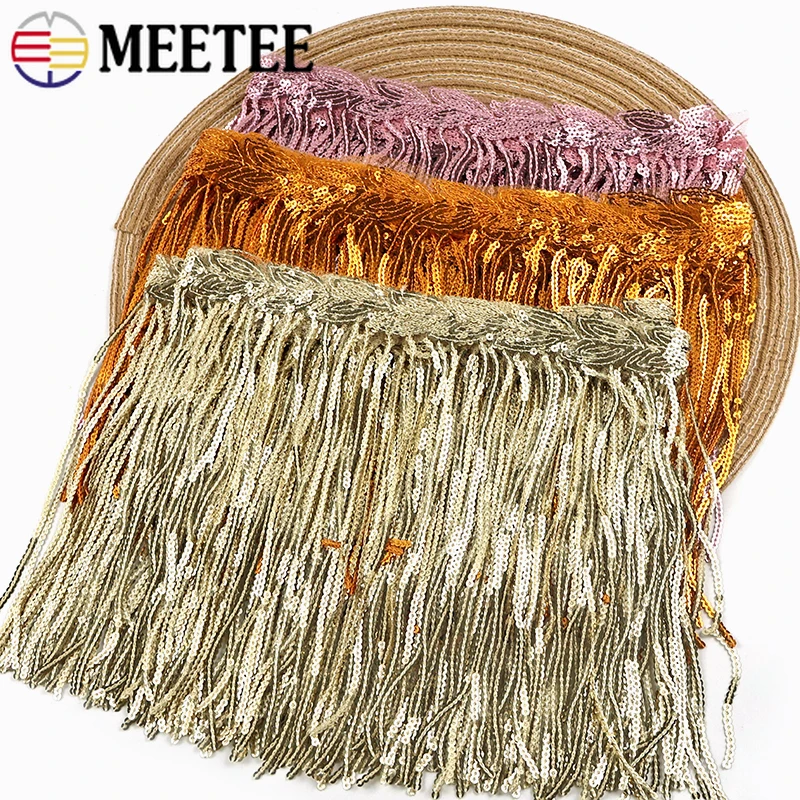 

5Yards 20cm Sequins Tassel Fringe Decorative Trimmings Stitching Stage Dresses Clothes Lace Trim Tassels DIY Sewing Accessories