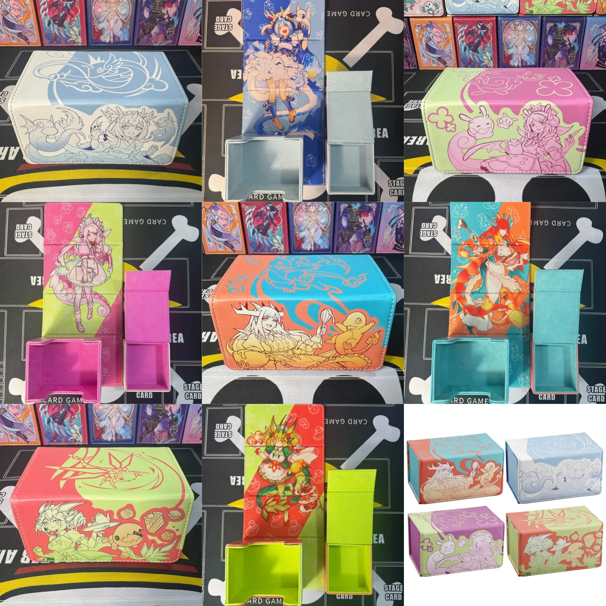 Selbstgemachtes Yu-Gi-Oh! zum Selbermachen Nurse Dragonmaid Niedliche Karten- und Würfel-Aufbewahrungsbox Ygo Dragonmaid Hochwertige Leder-Kartenaufbewahrungsbox Geschenkspielzeug