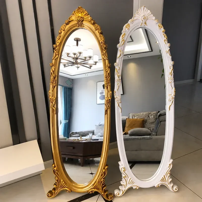 European Simple Full Length Mirror Multi Functional Makeup Mirror Mobile Bedroom Mirror Household Girl Powder