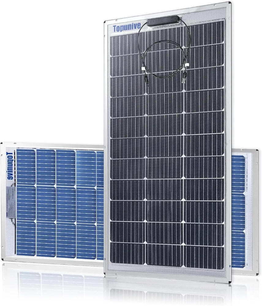 

Bifacial 100W 12V Solar Panel 9BB Monocrystalline Cell 12 Volt for Marine RV Trailer Boat Cabin Van Car Uneven Surfaces 12V