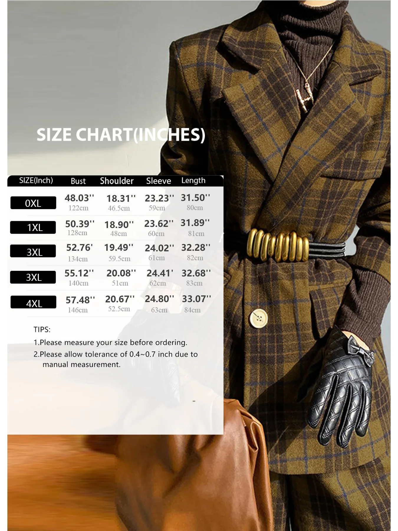 2026 Spring Trendy Plus Size Vintage Plaid Blazer for Women Oversized Lapel Suit Jacket Elegant Autumn Winter Outerwear