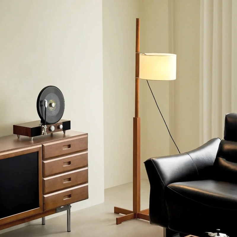 

Торшер из массива дерева, искусство для спальни, гостиной, регулируемая атмосфера ваби-саби, ретро