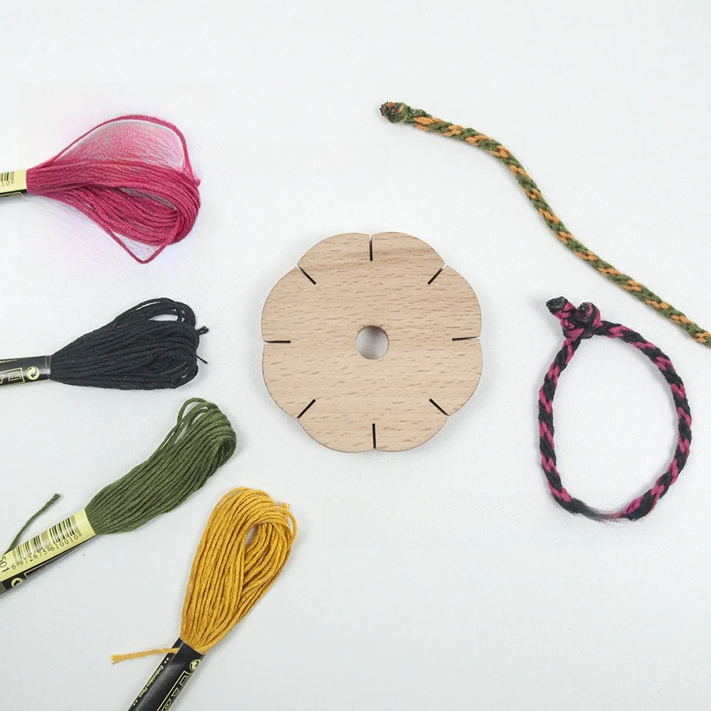 Kumihimo Disk Braid Set 50/100 Colors Thread Braid Set Bracelet Rope Making Kit Handcraft Sewing DIY Material Tool