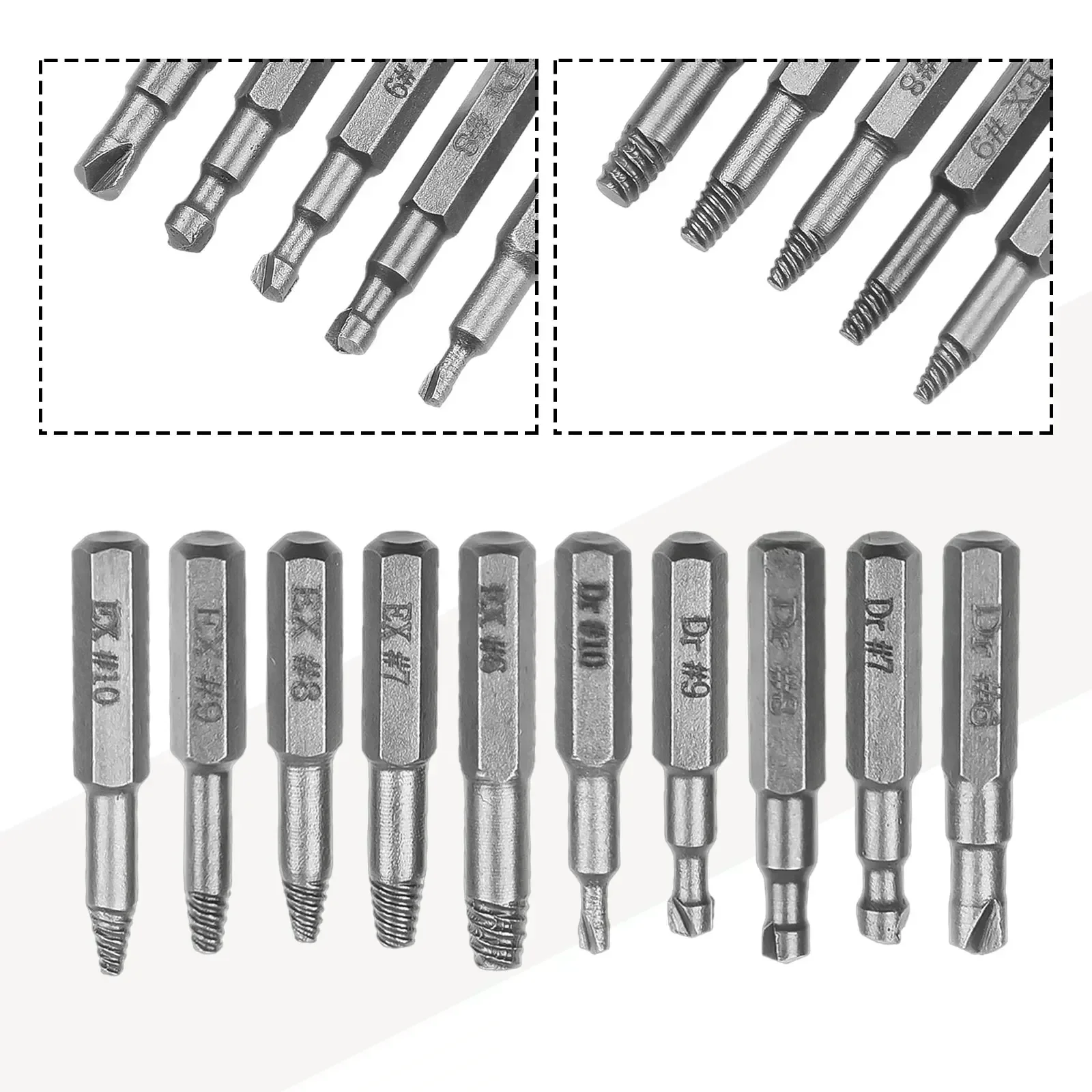 Damaged Screw Extractor Set Drill Bit Stripped Broken Remover Small Easily Quickly Take Out Kit Easy Demolition Power Tools