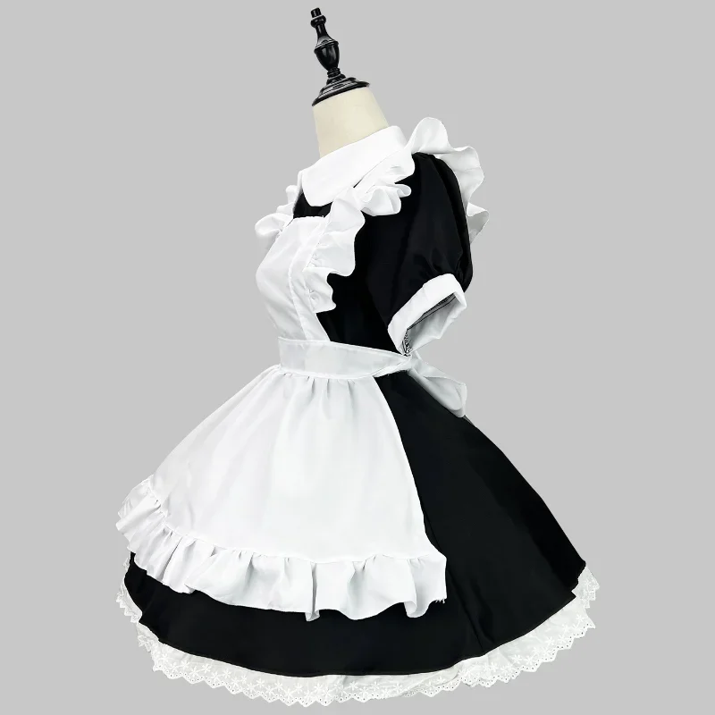 Klassische Dienst mädchen Anime Cosplay Kostüm schwarz weiß plus Größe Schürze Dienst mädchen Katze Mädchen Kawaii japanische Outfits Party Prinzessin Lolita Kleid